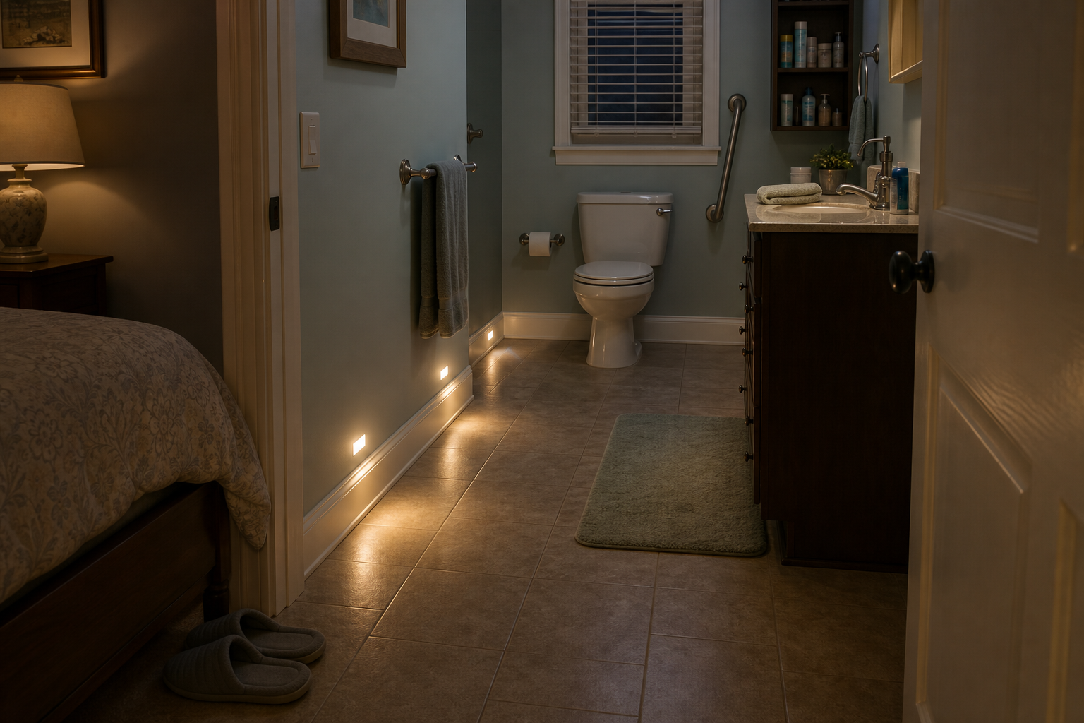preventing bathroom falls at night